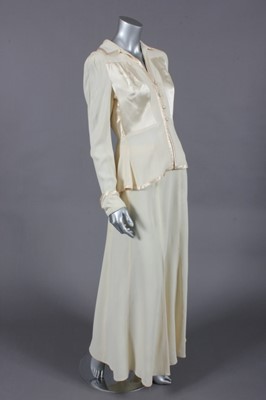 Lot 176 - An Ossie Clark for Radley ivory moss crepe and...