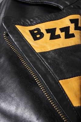 Lot 212 - A Moschino `bumble-bee' leather jacket, 1992,...