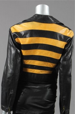 Lot 212 - A Moschino `bumble-bee' leather jacket, 1992,...