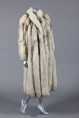 Lot 246 - A silver fox coat, 1970s, no fastenings, lined...