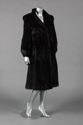 Lot 247 - A chocolate brown mink coat, 1980s,...