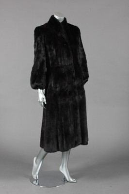 Lot 248 - A chocolate brown mink coat, 1980s,...