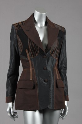 Lot 259 - A Jean Paul Gaultier black wool and brown...