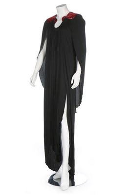 Lot 82 - An Ossie Clark black jersey dress, circa 1980,...