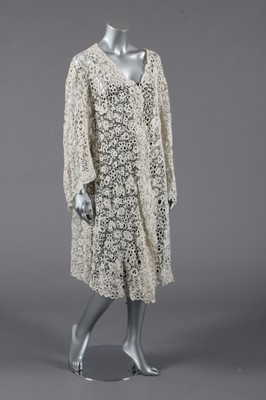 Lot 276 - An Irish crochet coat, circa 1910, of loose...