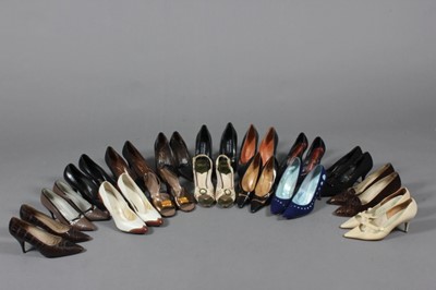 Lot 287 - Sixteen pairs of stilleto shoes, dating from...