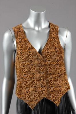 Lot 293 - A Biba printed velvet waistcoat, late 1960s,...