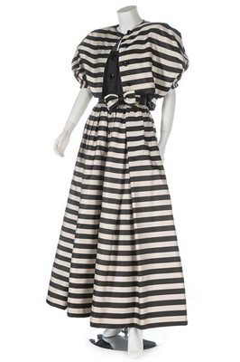 Lot 148 - A Valentino Boutique striped satin ballgown,...