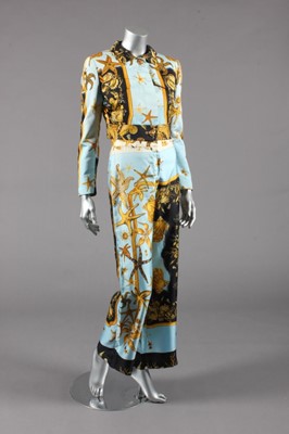 Lot 309 - A Gianni Versace seaside print silk suit, 1992,...