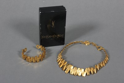 Lot 327 - An Yves Saint Laurent gilt metal necklace and...