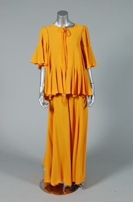 Lot 328 - A Biba sunflower-yellow moss crepe ensemble,...