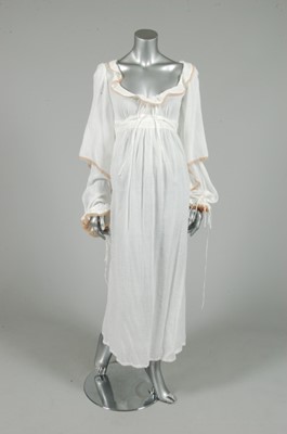 Lot 332 - A Biba romantic white muslin summer gown, late...