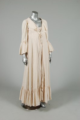 Lot 333 - A Biba beige and white seer-sucker gingham...