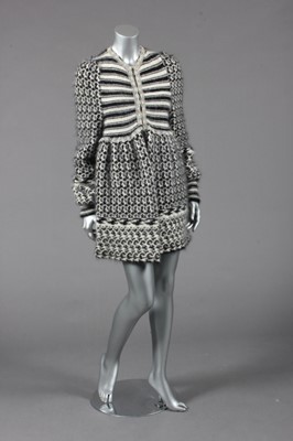 Lot 359 - A Bill Gibb striped knitted mohair jacket,...