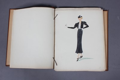 Lot 365 - A fashion design sketch book, British circa...