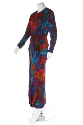 Lot 228 - A Givenchy couture multi-coloured cut-velvet...