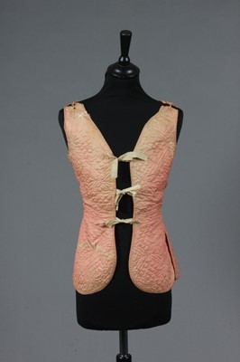 Lot 367 - A rare pink quilted silk waistcoat or...