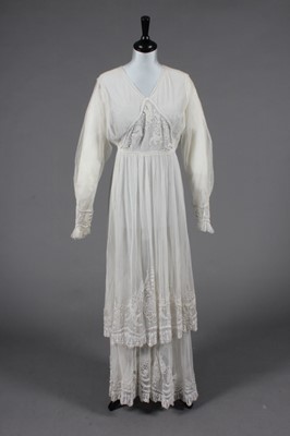 Lot 386 - A soutache embroidered tulle gown, circa 1914,...