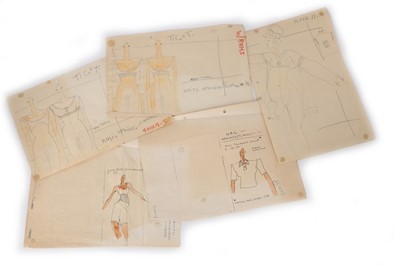 Lot 239 - John Galliano's original studio sketches for...