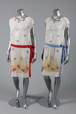 Lot 57 - Two embroidered summer dresses, reputed to...