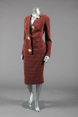 Lot 70 - A Vivienne Westwood striped jersey suit, `La...