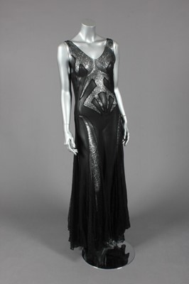 Lot 78 - A superb black bias evening gown, early 1930s,...