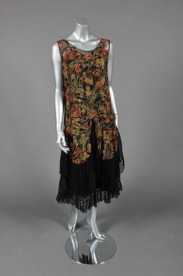 Lot 79 - A printed chiffon and brocaded lame evening...