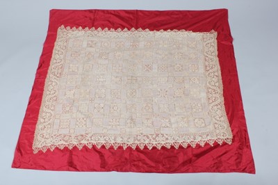 Lot 9 - A cloth of fine lawn and filet, late...