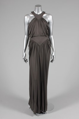 Lot 15 - A Yuki taupe jersey evening gown,...