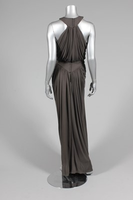 Lot 15 - A Yuki taupe jersey evening gown,...