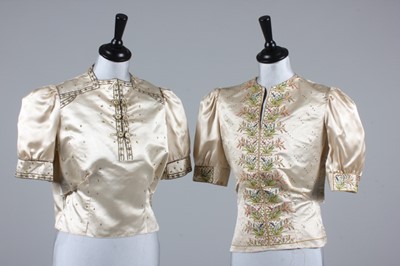 Lot 125 - Two 1930s ladies blouses formed from 18th...