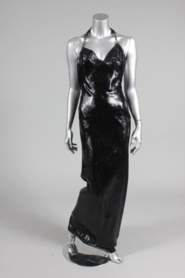 Lot 193 - An Antony Price black lurex bias cut siren...