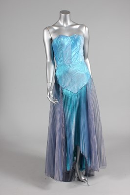 Lot 196 - An Antony Price blue lamé and chiffon evening...