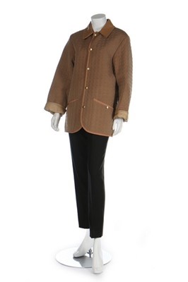 Lot 44 - A Dior quilted jacket with leather collar,...