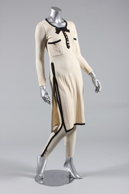 Lot 210 - Chanel ivory and black garments, 1980s-90s,...