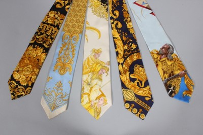 Lot 217 - A group of men's designer silk ties, 1980s-90s,...