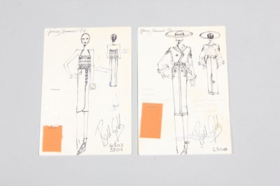 Lot 243 - Two Bill Gibb sketches, Spring-Summer 1974,...