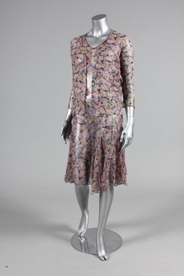 Lot 248 - A printed chiffon summer dress and jacket,...