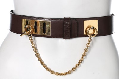 Lot 51 - Two Celine leather belts, probably 1990s,...