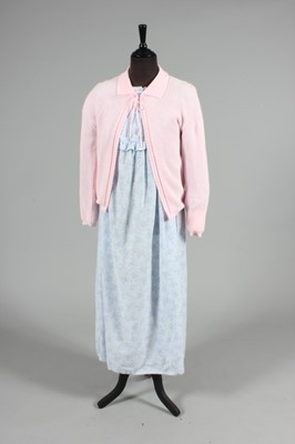 Lot 252 - A blue cotton nightdress and pink bed jacket...