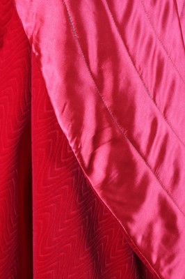 Lot 27 - A Yuki scarlet cut velvet and quilted satin...