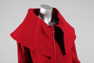 Lot 32 - A Claude Montana deep red wool circle jacket,...