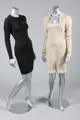 Lot 286 - An Azzedine Alaia pale beige and white knitted...