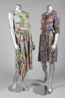 Lot 297 - Summery cocktail dresses, mainly 1980s,...