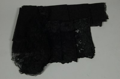 Lot 7 - Black lace, comprising: a Chantilly bobbin...