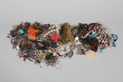 Lot 337 - A large group of necklaces, mainly dating from...