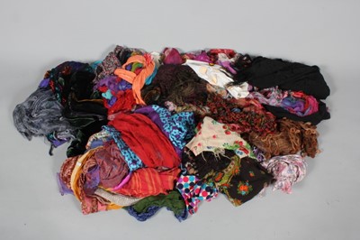 Lot 344 - Assorted hippy-style scarves and shawls,...