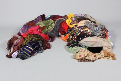 Lot 346 - Assorted chiffon and velvet scarves, approx...