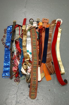 Lot 347 - A large group of belts, 1960s-80s, approx 130...