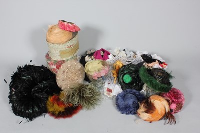 Lot 348 - Hats, boas and gloves, dating from the early...